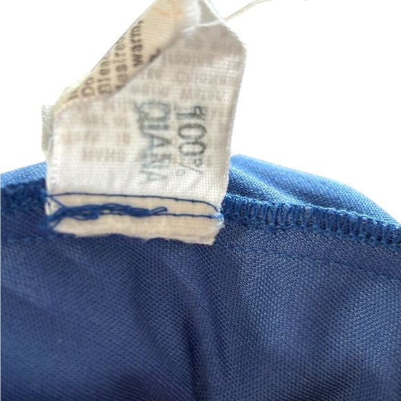 Halston IV Vintage 70’s Dorian Royal Blue Shirred Sleeve “Tent” Maxi Dress - Picture 8 of 9